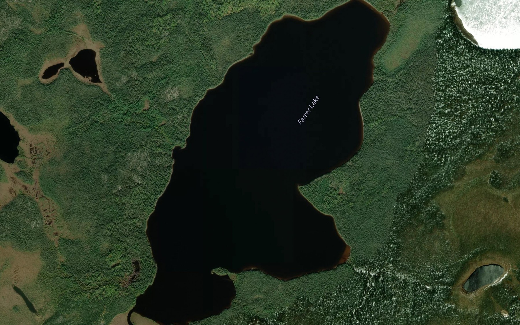 Satellite map of the Farrer Lake