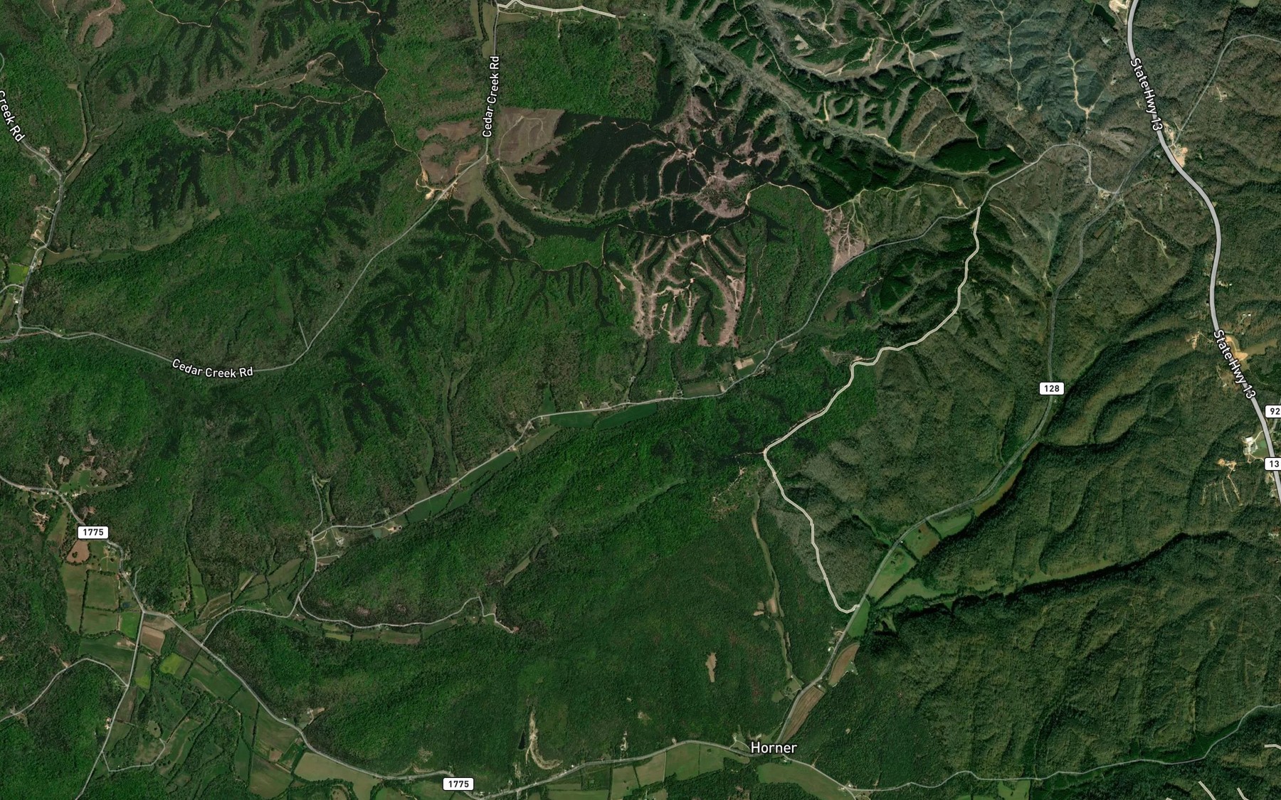 Satellite map of the Groom Spring