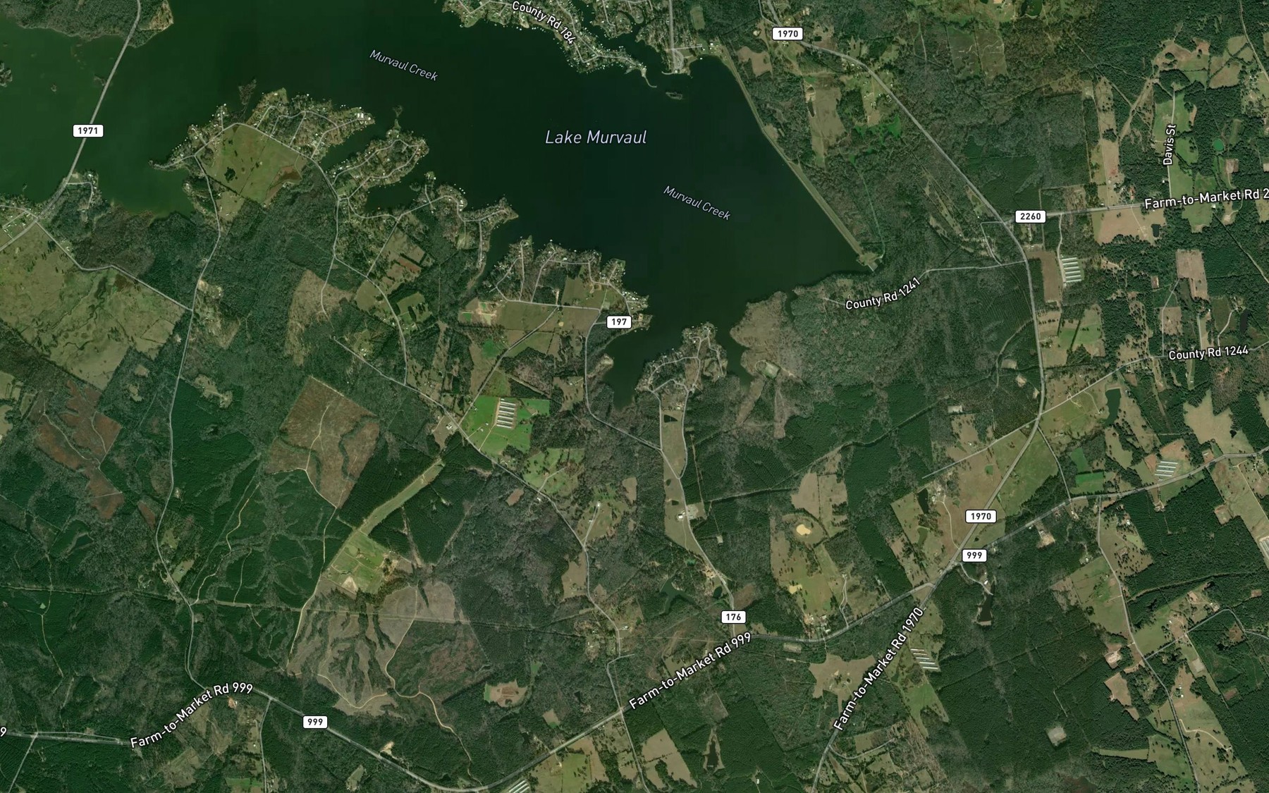 Satellite map of the Caney Creek