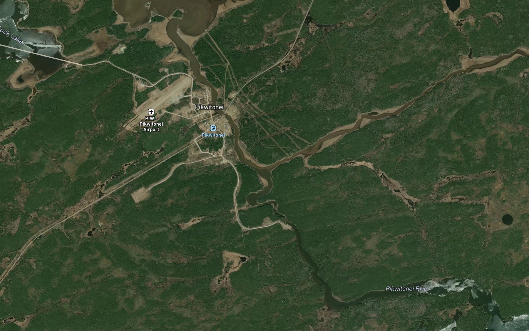 Satellite map of the Moffat Creek