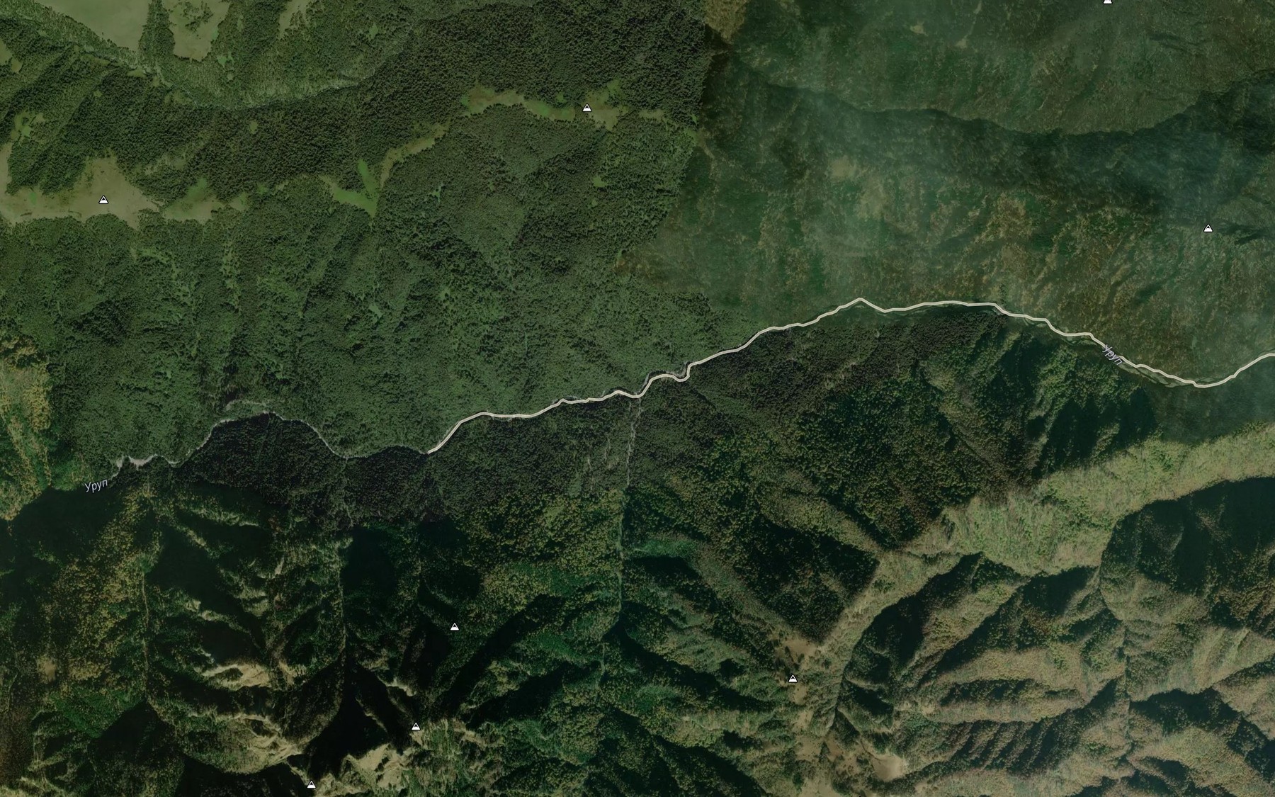 Satellite map of the Malyy Urup
