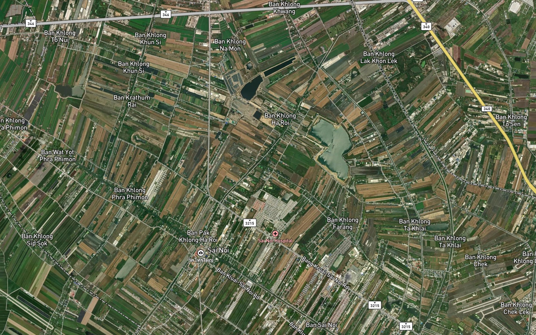 Satellite map of the Khlong Farang