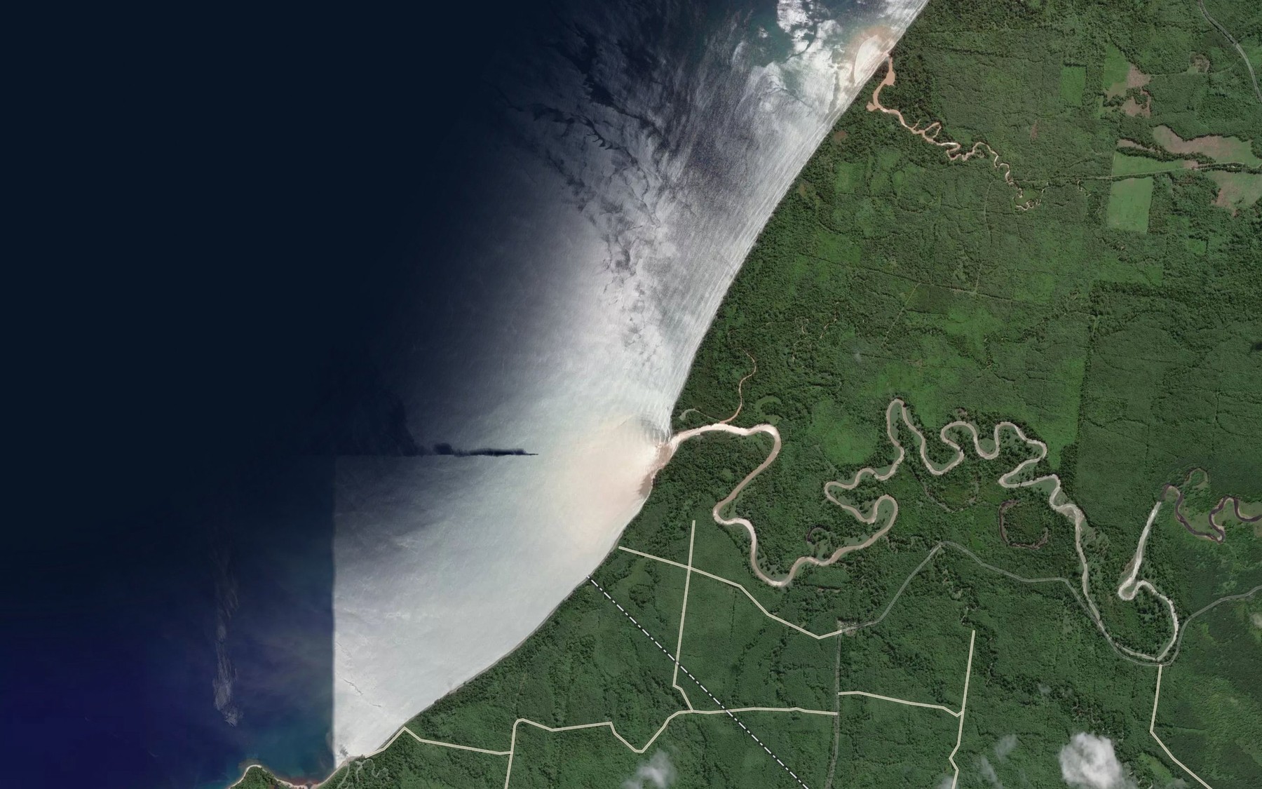 Satellite map of the Nesai River