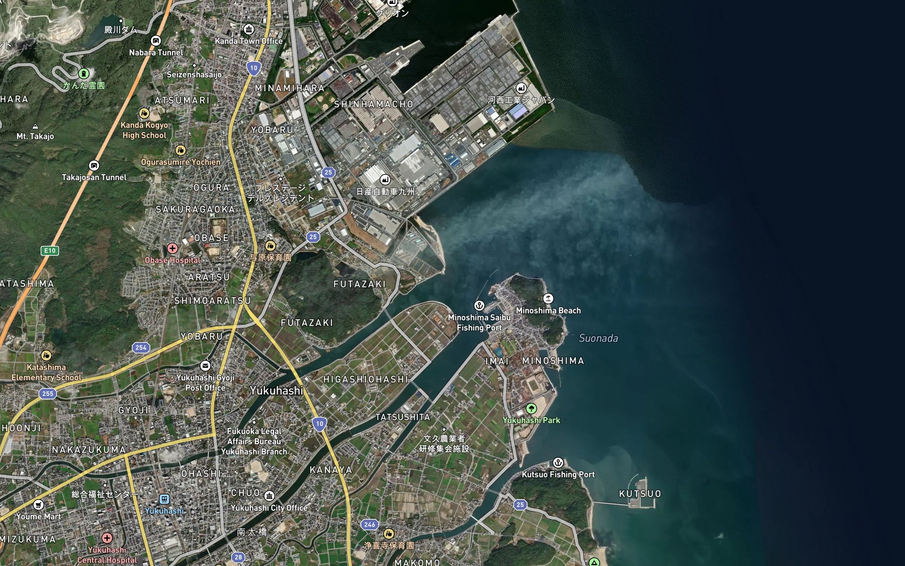 Satellite map of the Nagao Gawa