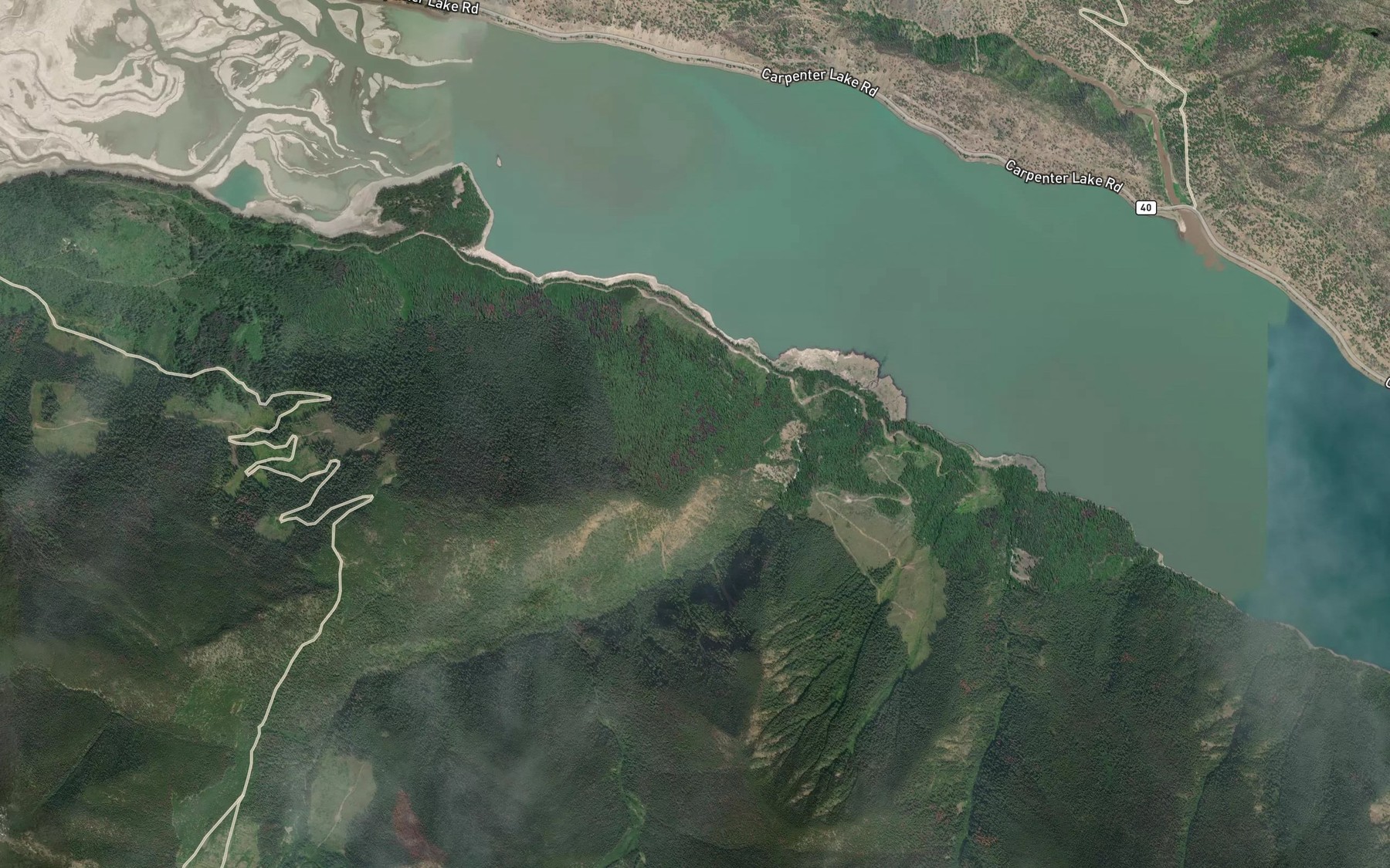 Satellite map of the Truax Creek