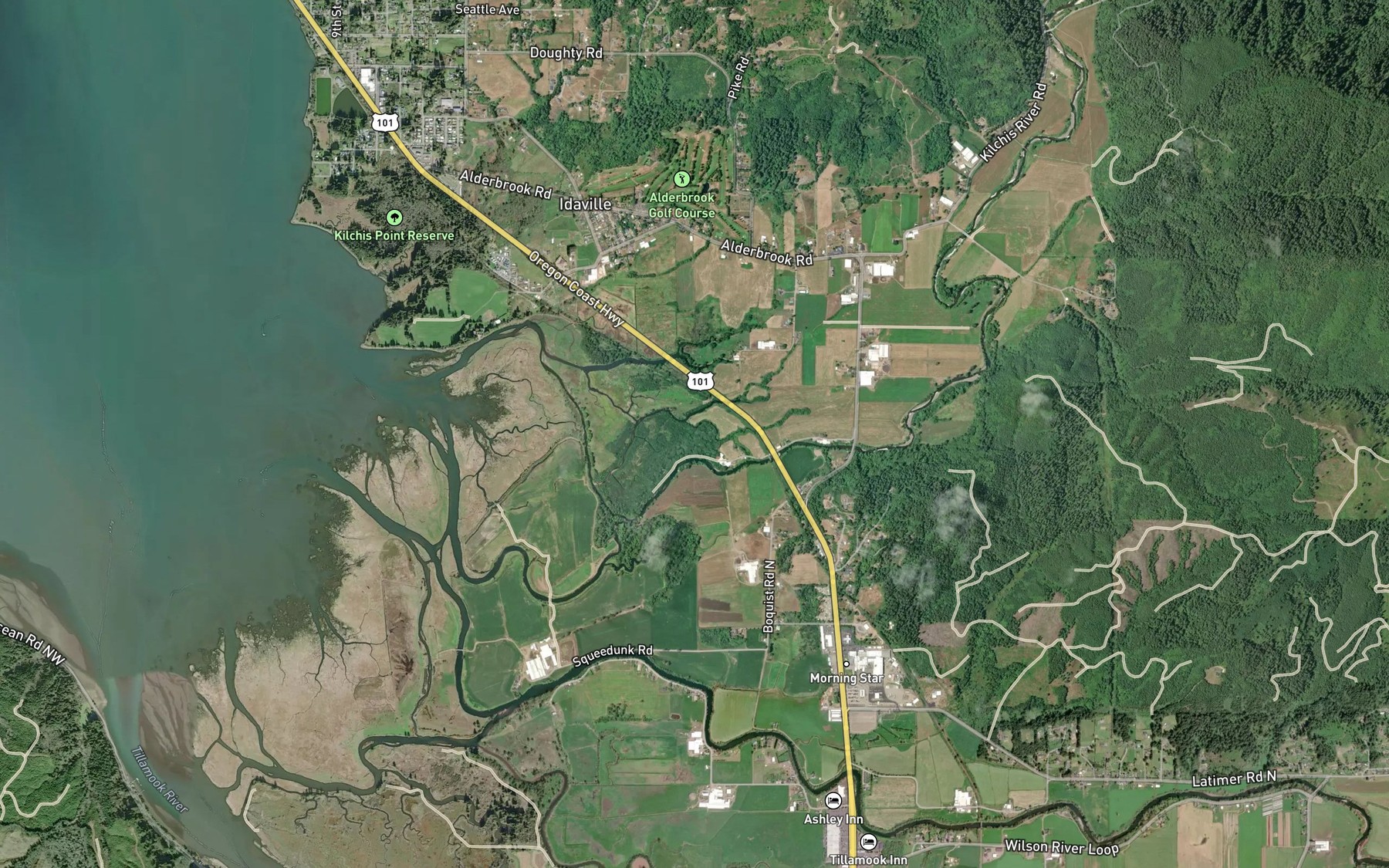 Satellite map of the Neilson Slough