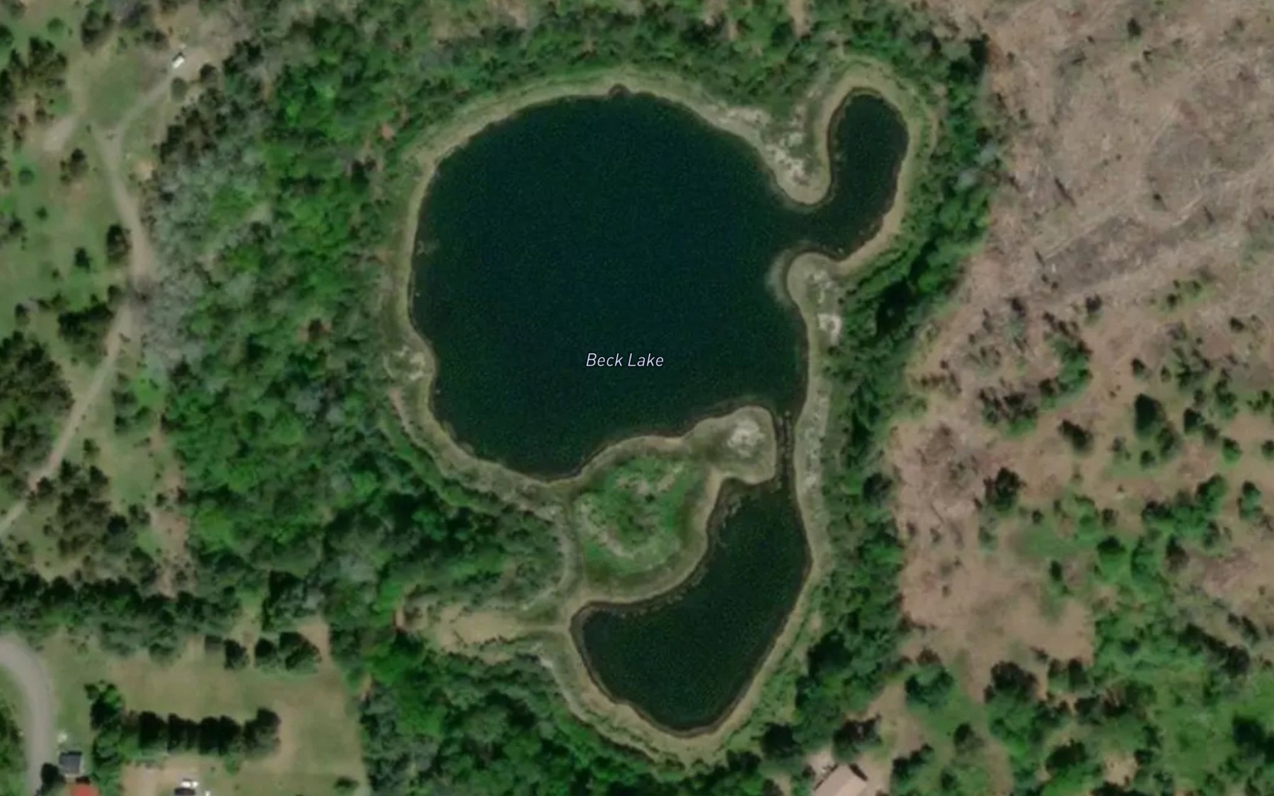 Satellite map of the Beck Lake