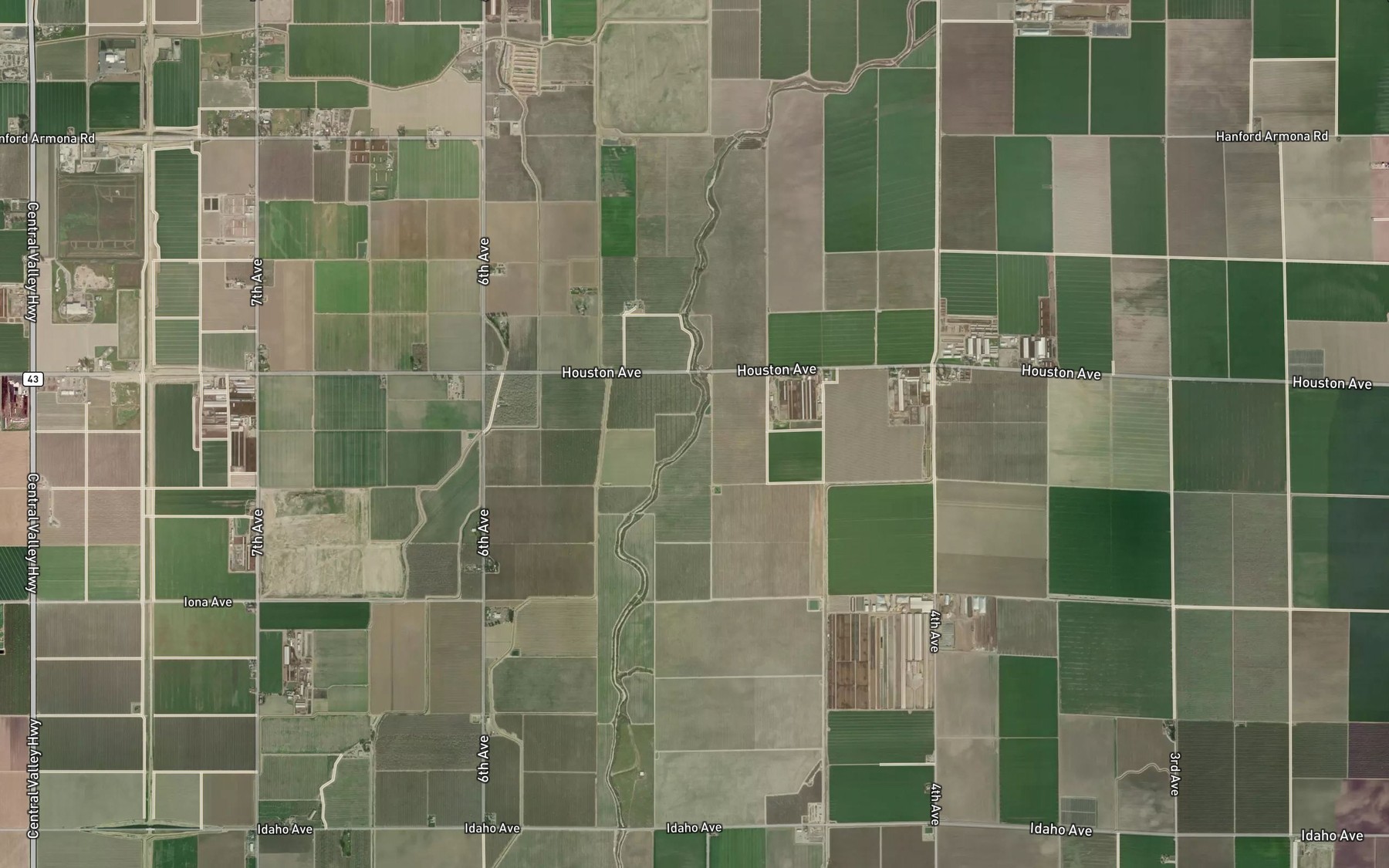 Satellite map of the Mosquito Creek