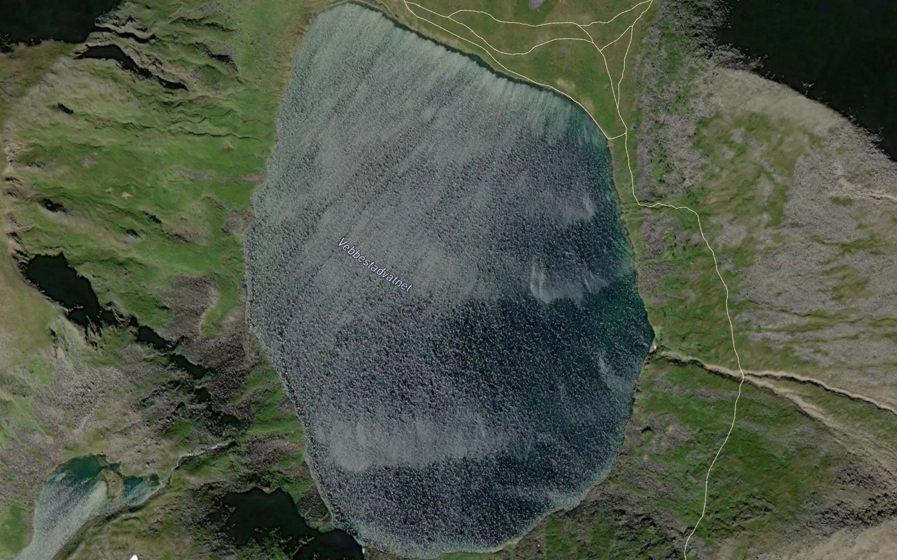 Satellite map of the Vebbestadvatnet