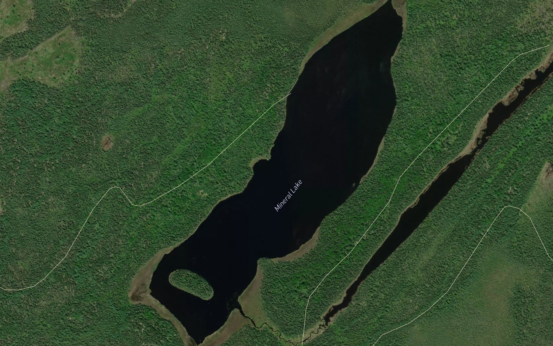 Satellite map of the Mineral Lake