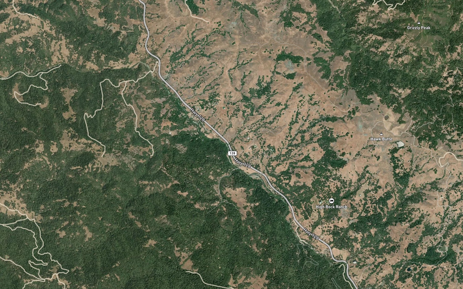 Satellite map of the Ornbaun Creek