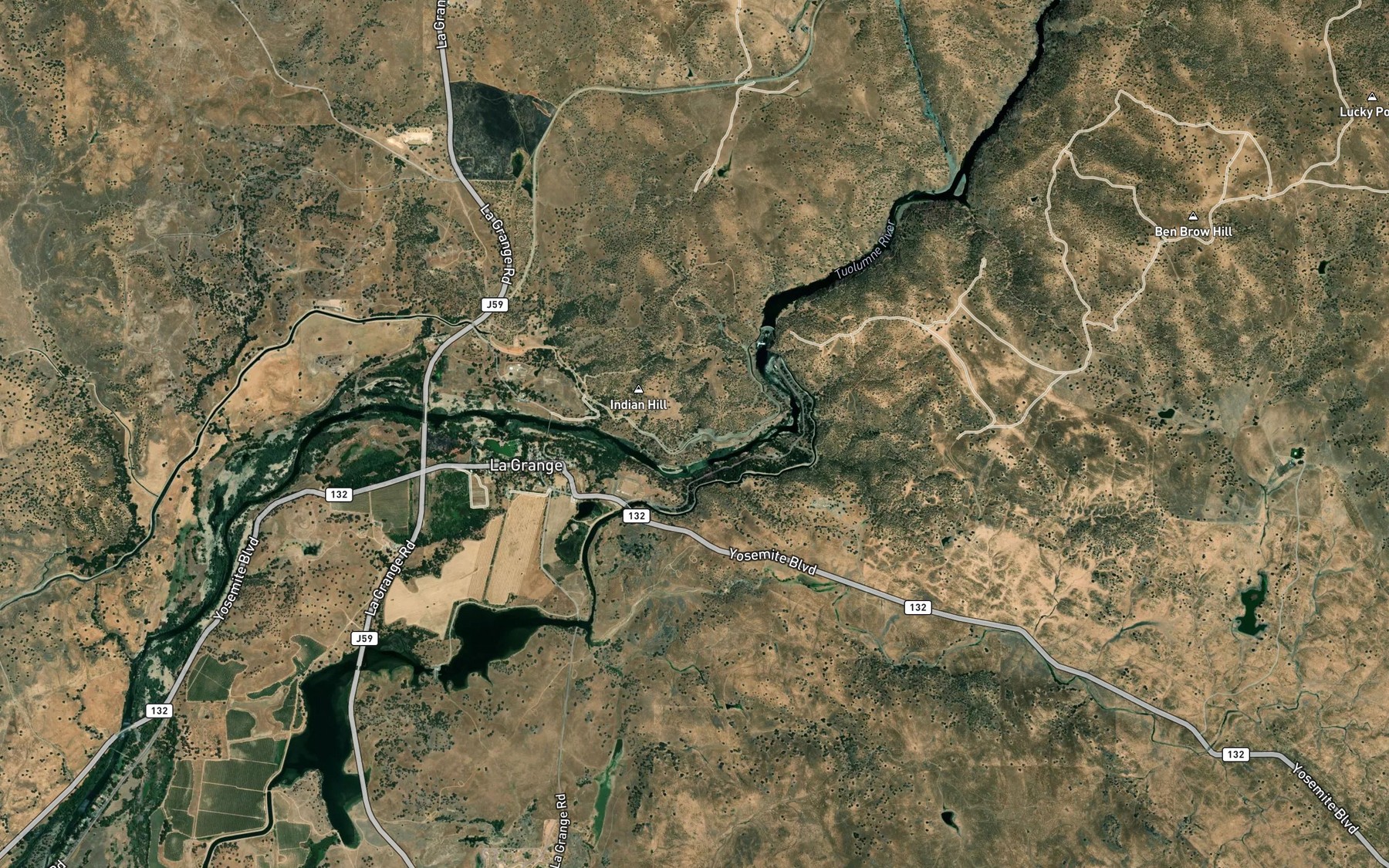 Satellite map of the Gasburg Creek