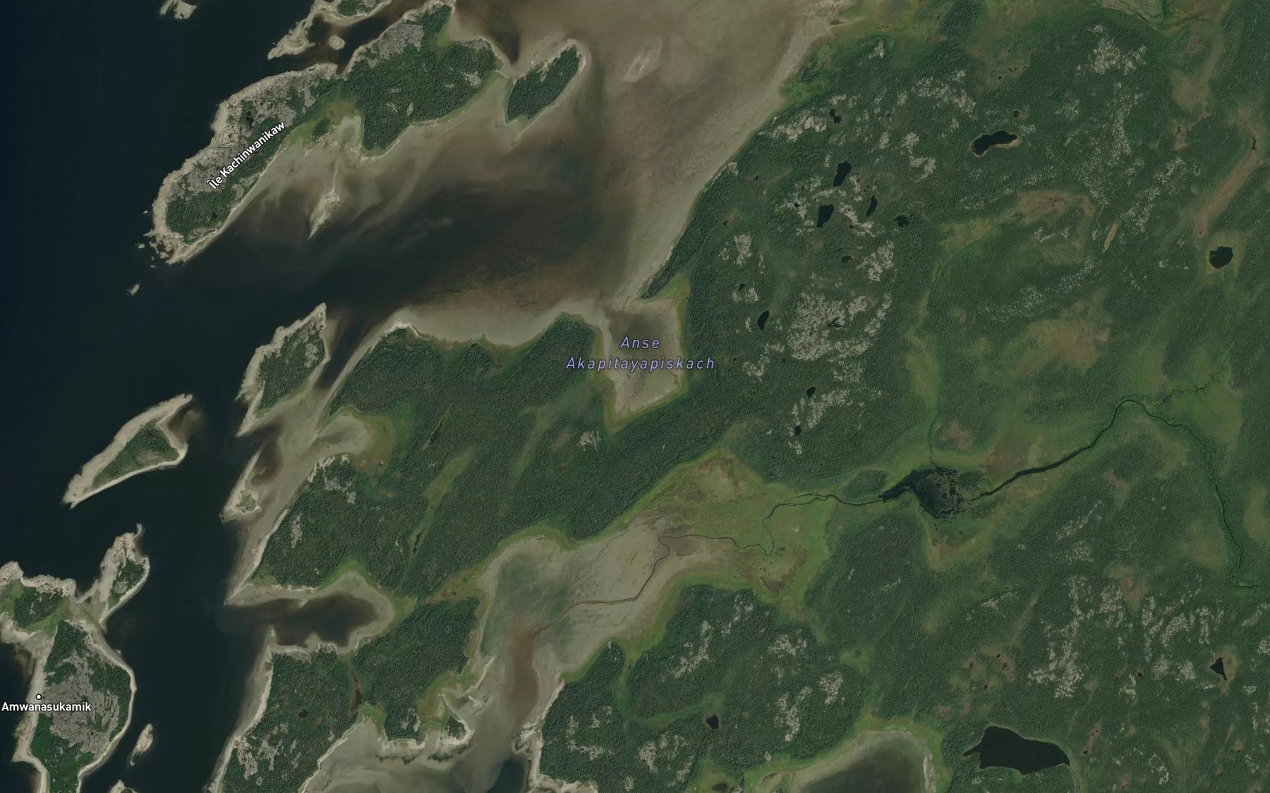 Satellite map of the Anse Akapitayapiskach