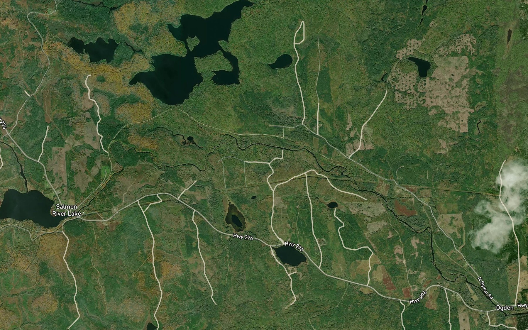 Satellite map of the North Branch Salmon River
