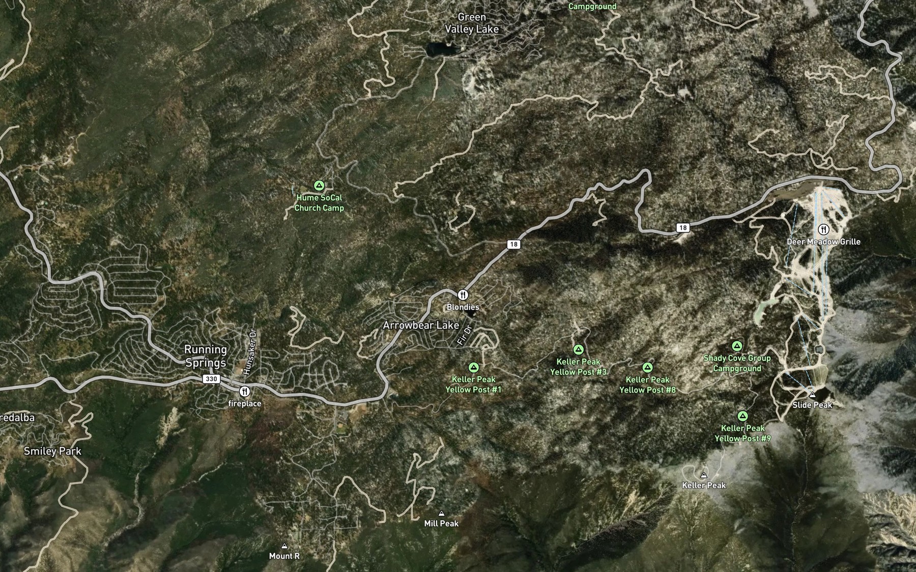 Satellite map of the South Fork Deep Creek