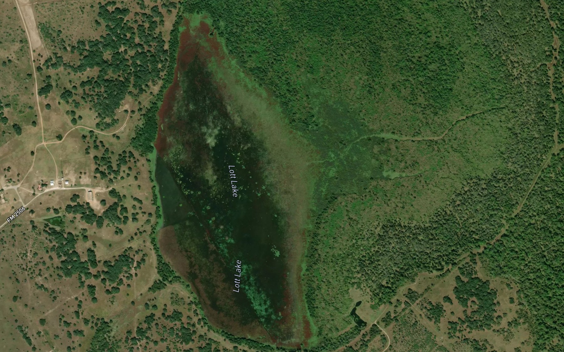 Satellite map of the Lott Lake
