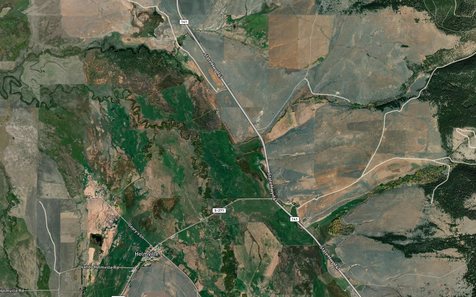 Satellite map of the Wasson Creek