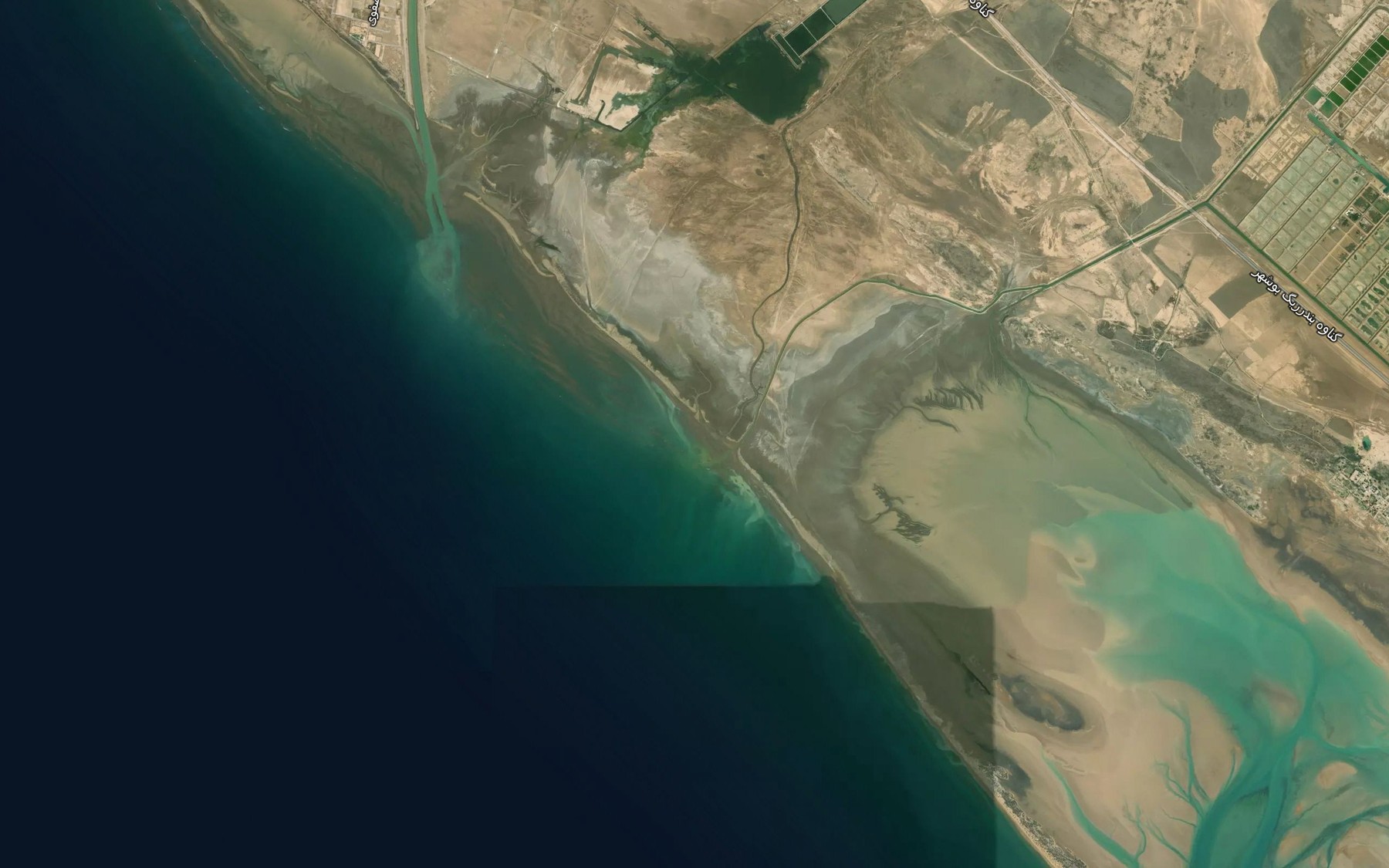Satellite map of the Khowr-e Gharab
