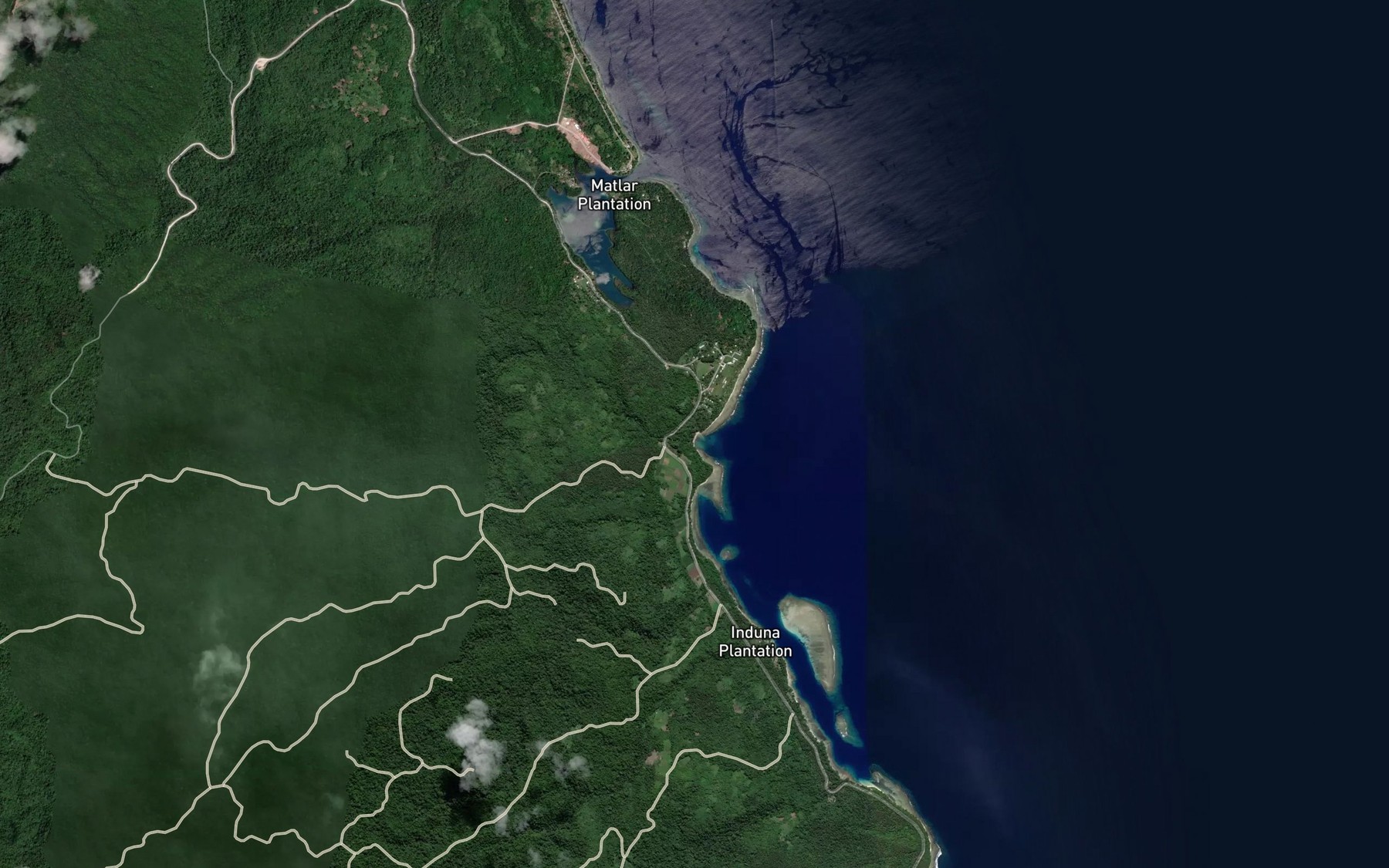 Satellite map of the Kambubu River