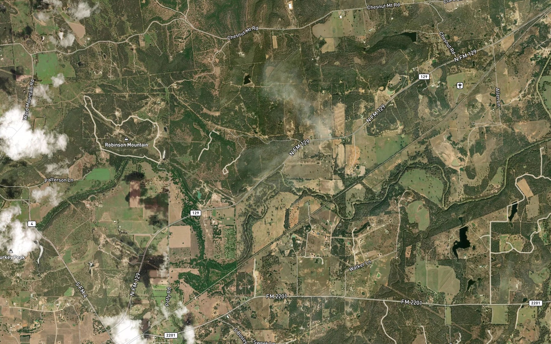Satellite map of the Dry Branch