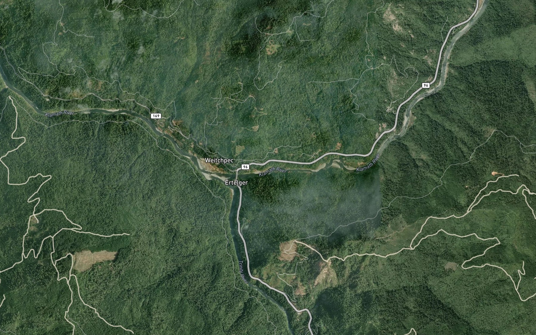 Satellite map of the Muddy Creek