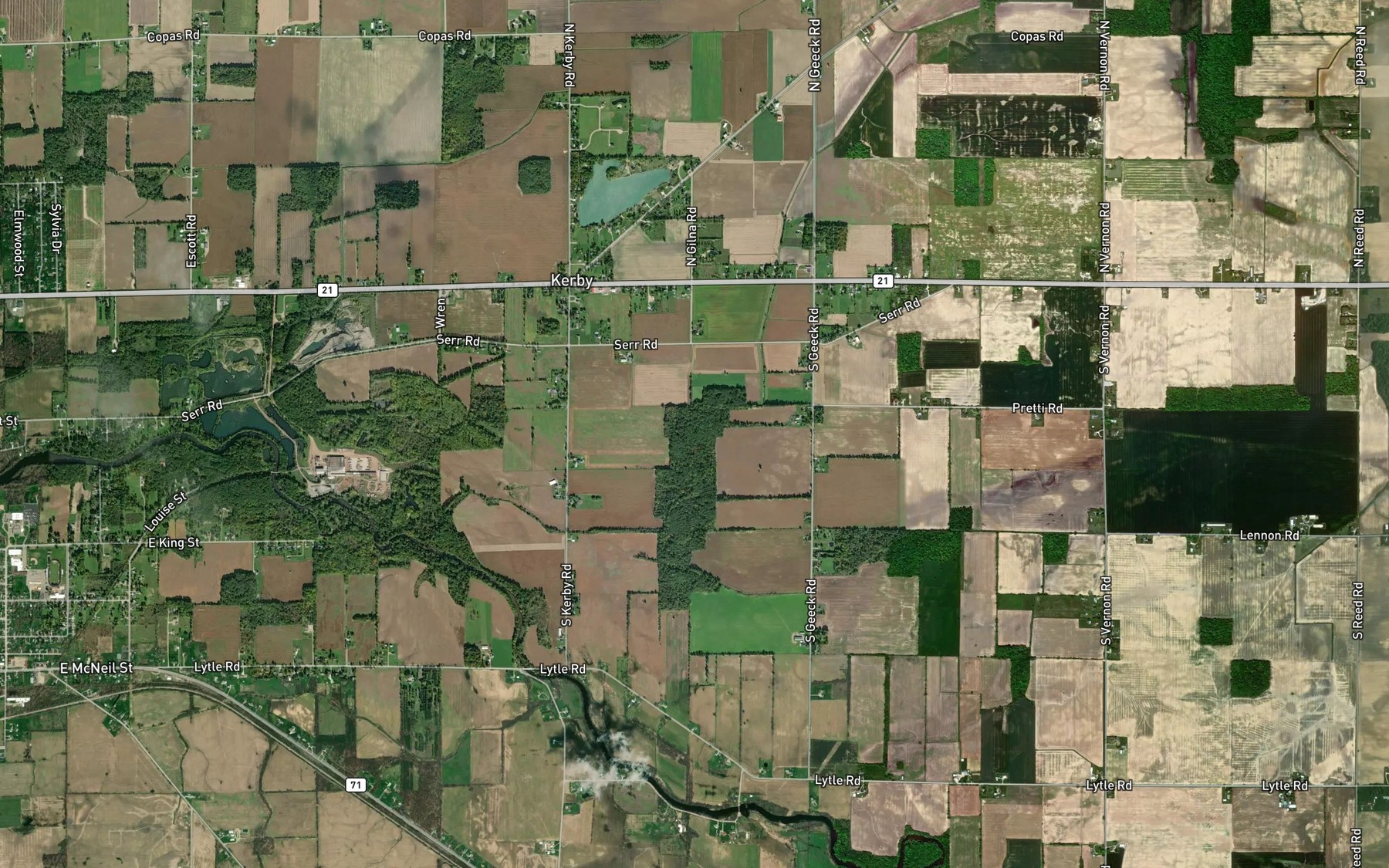 Satellite map of the Gilna Drain
