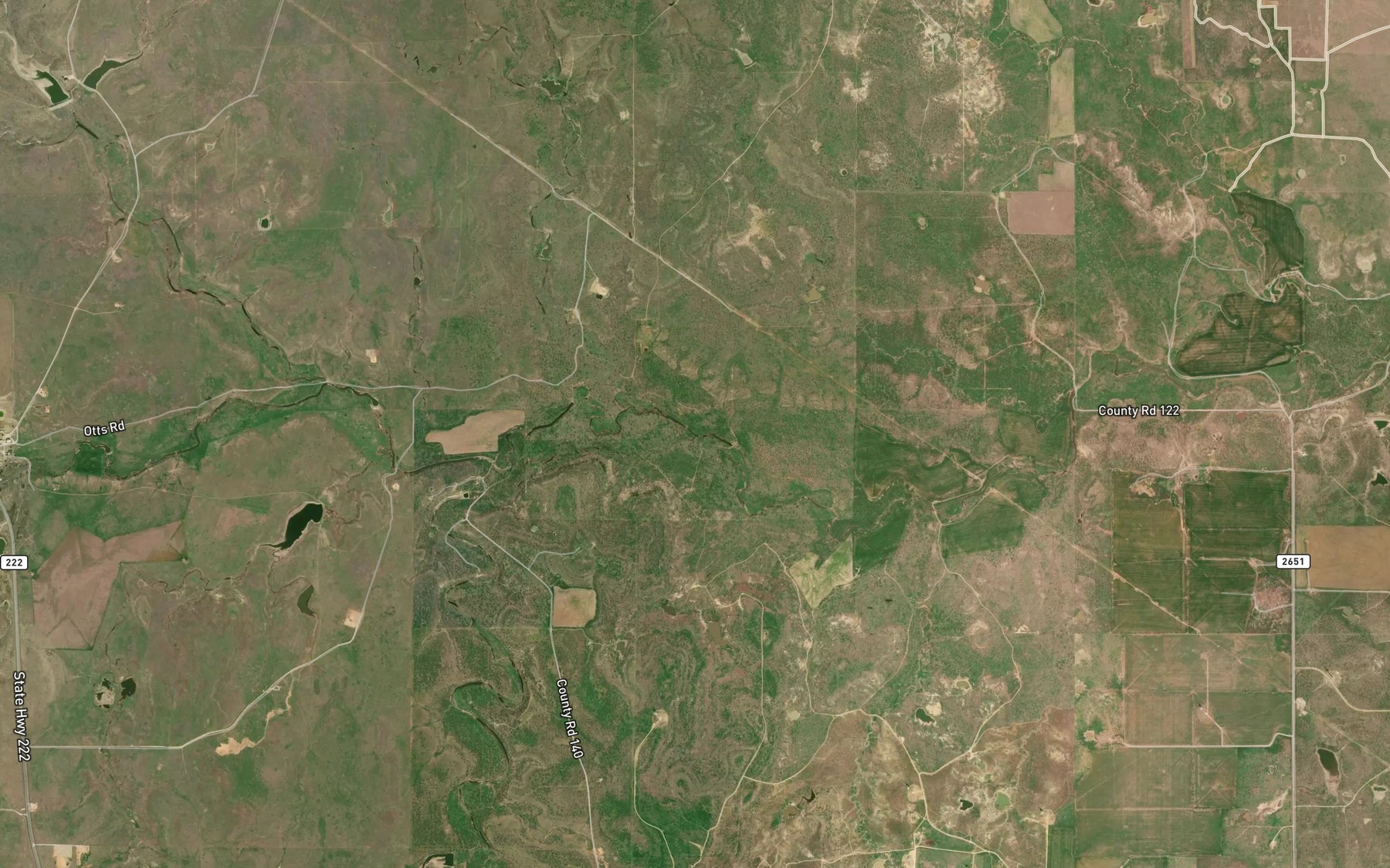 Satellite map of the Tonk Creek