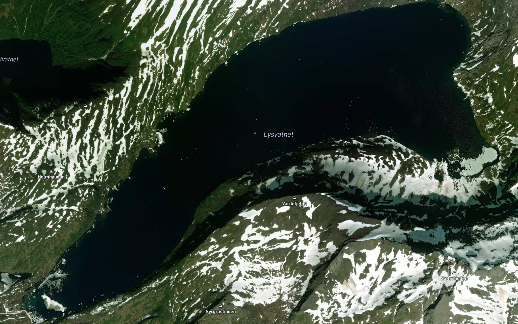 Satellite map of the Lysvatnet