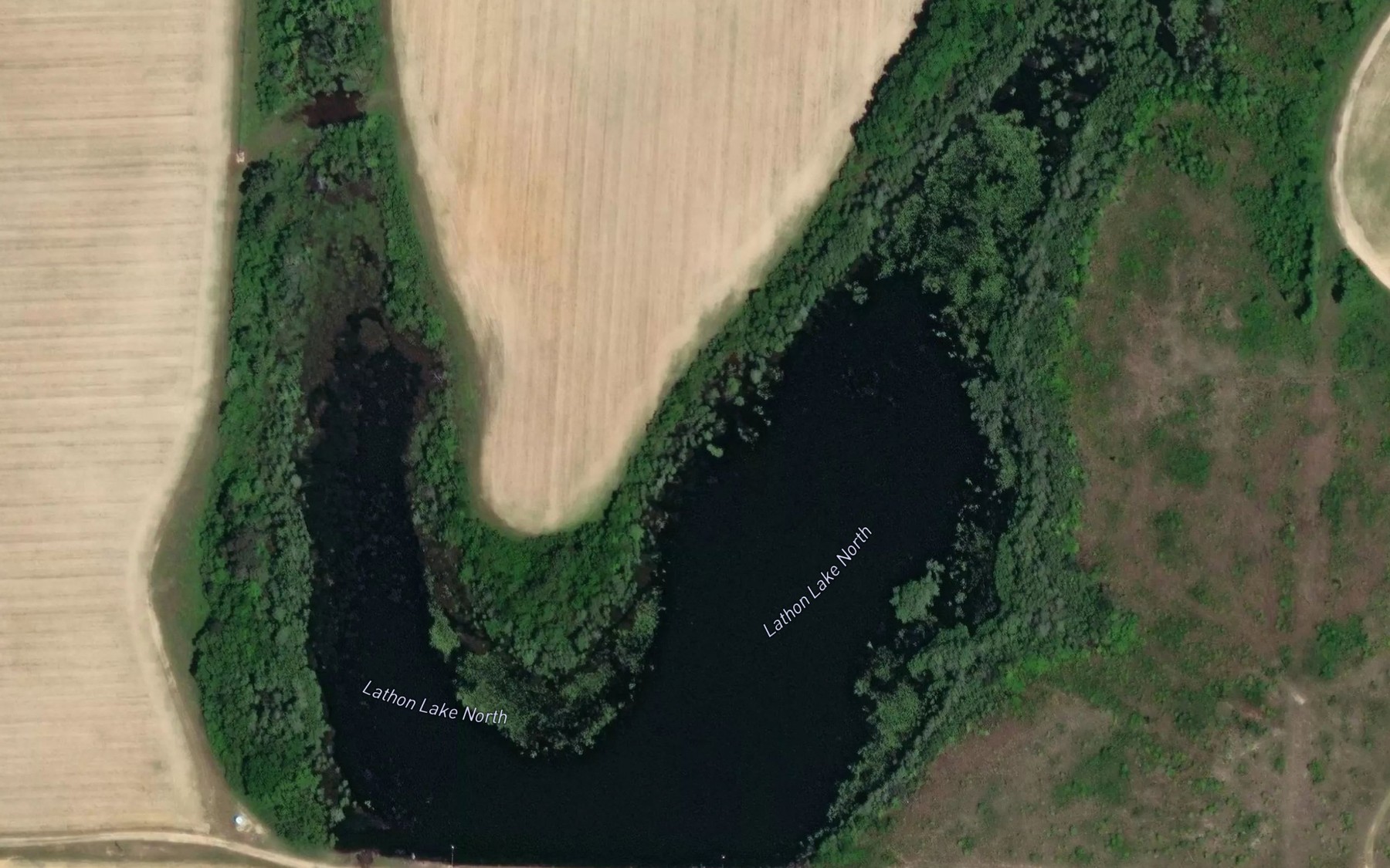 Satellite map of the Lathon Lake North