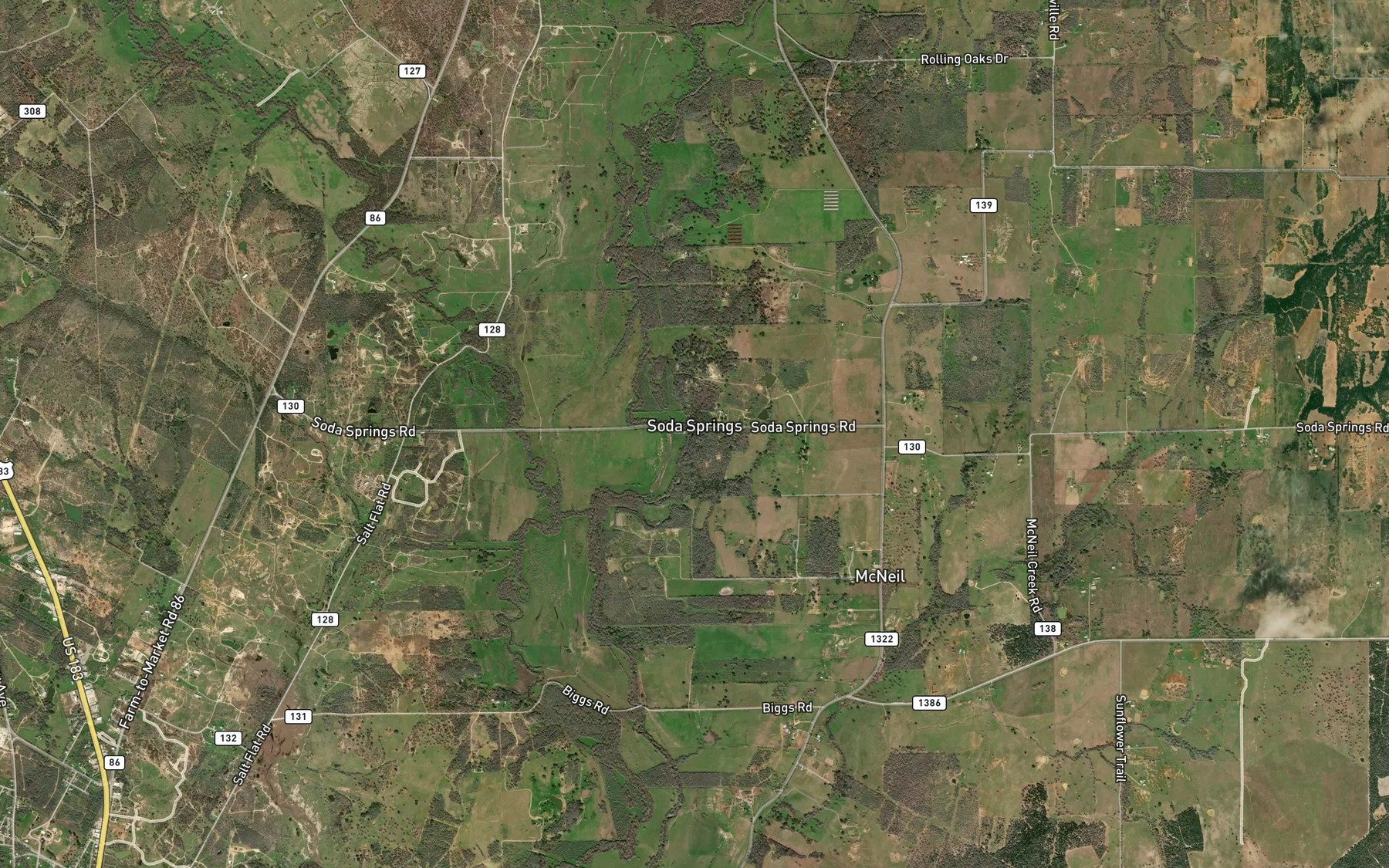 Satellite map of the Soda Spring