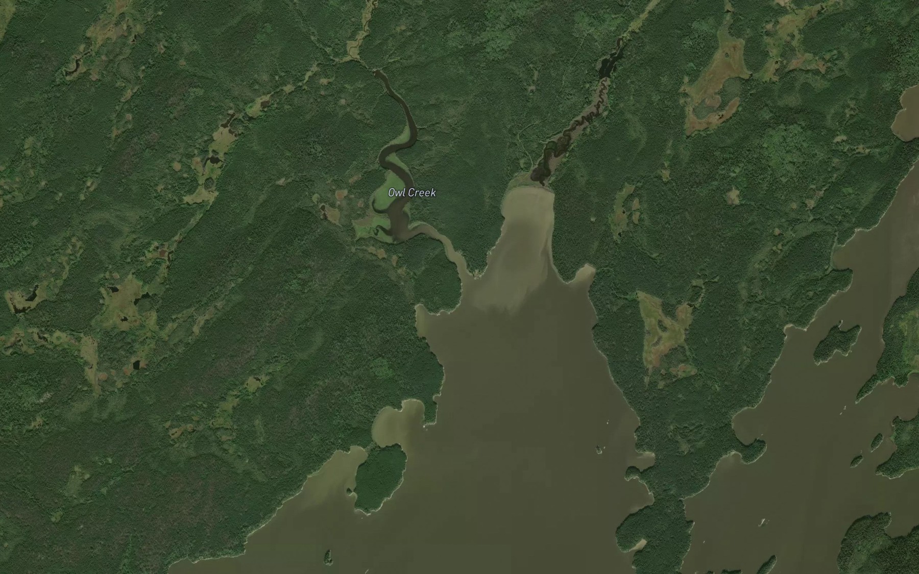 Satellite map of the Owl Creek