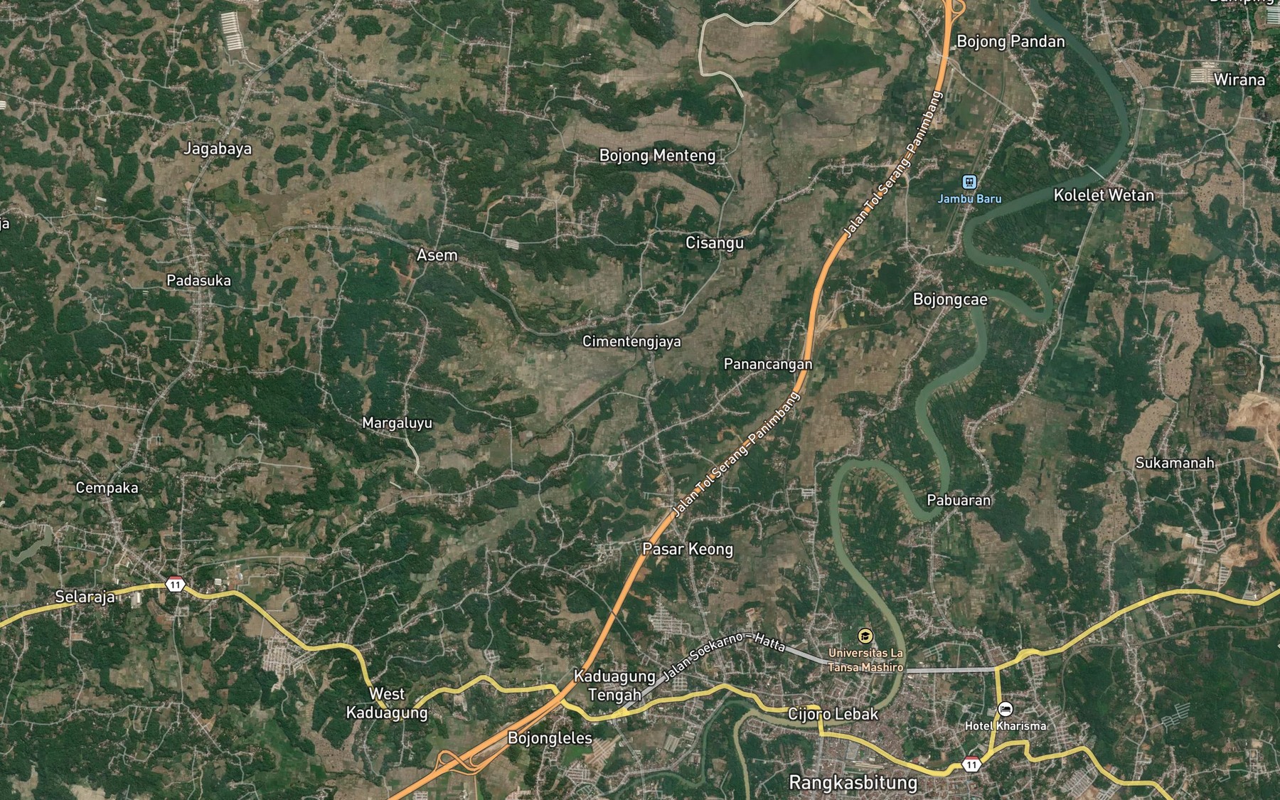 Satellite map of the Ci Menteng