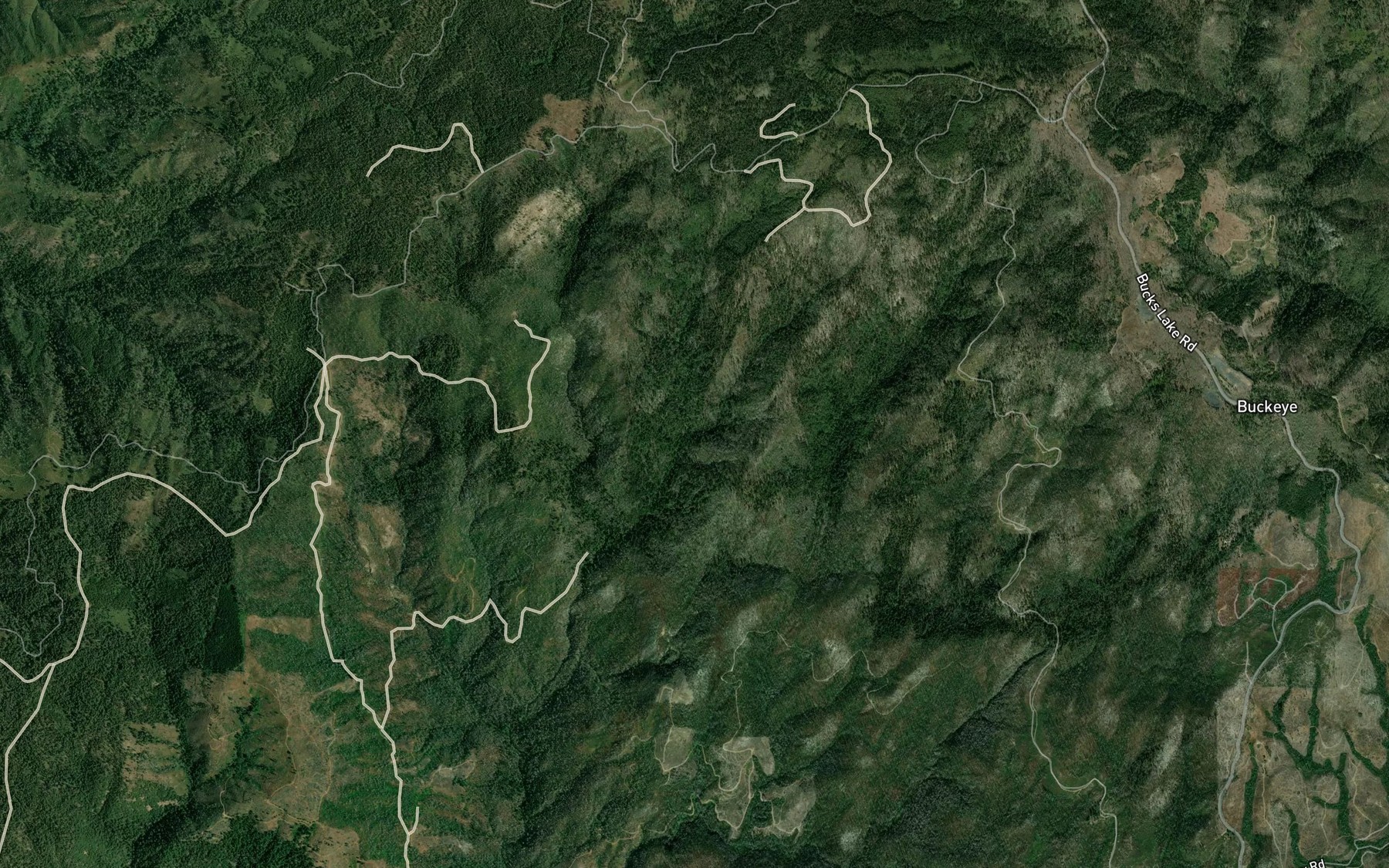 Satellite map of the Little Rody Creek