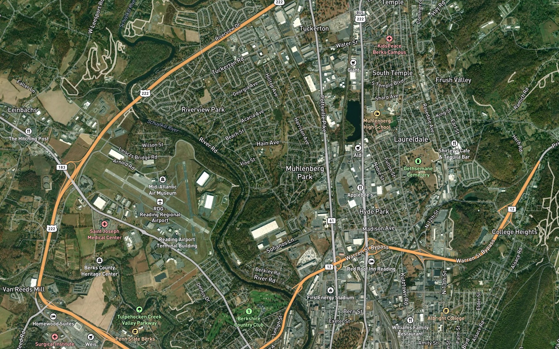 Satellite map of the Mammoth Spring