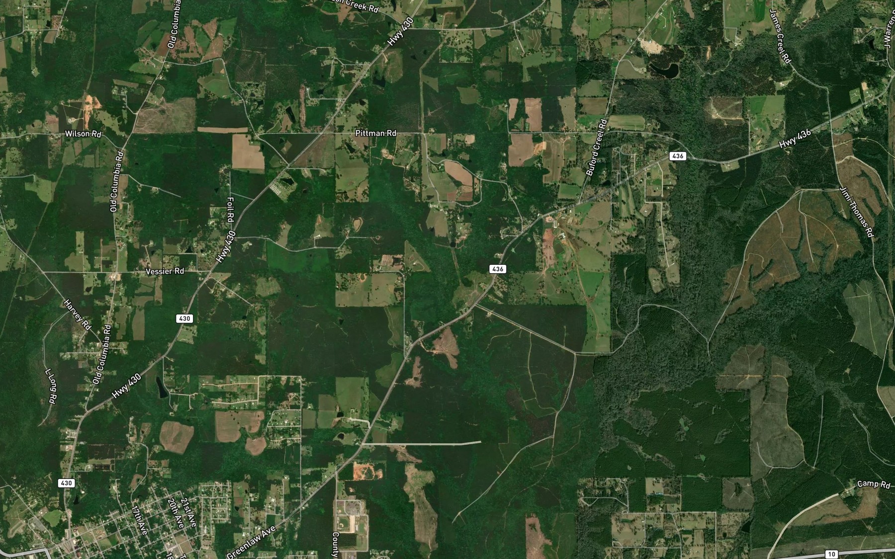 Satellite map of the West Fork Burch Creek
