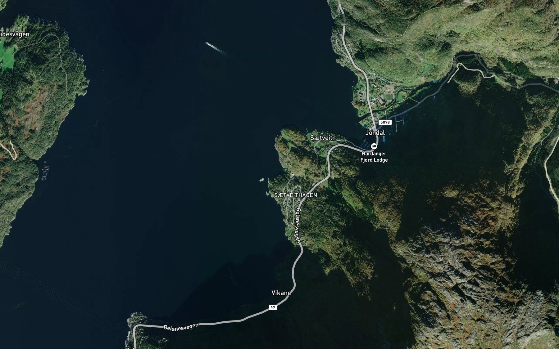 Satellite map of the Djupaviki