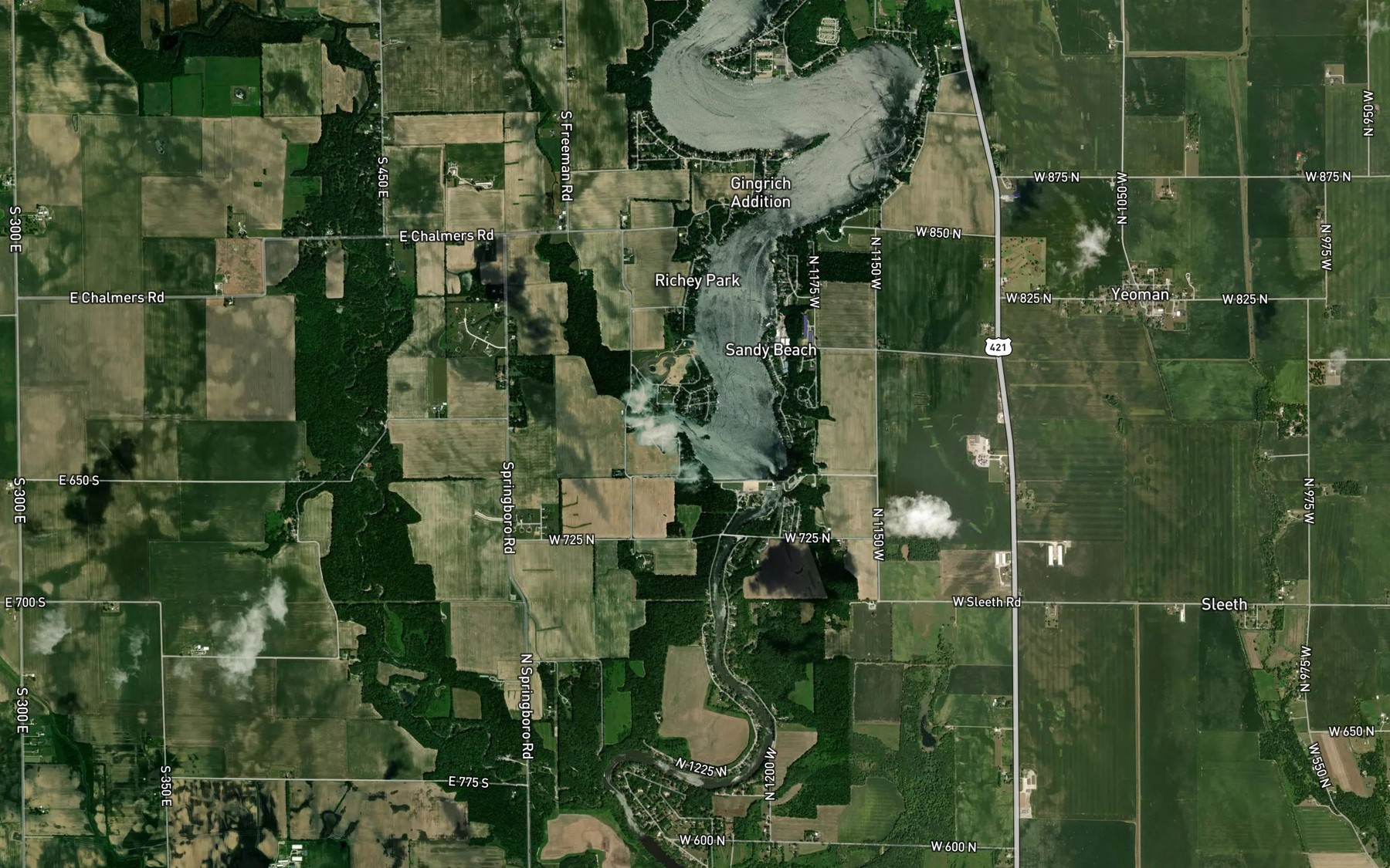 Satellite map of the Snow Ditch