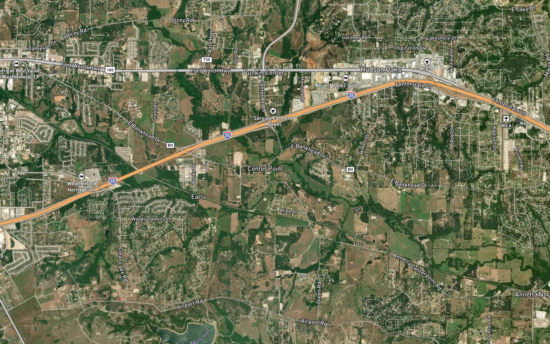 Satellite map of the Willow Creek