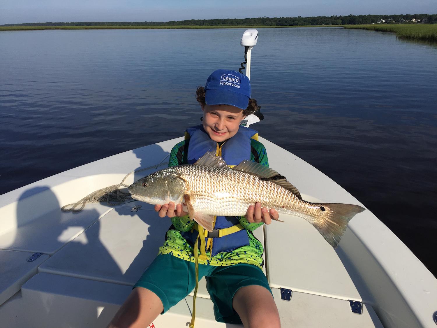 redfish on live pogy