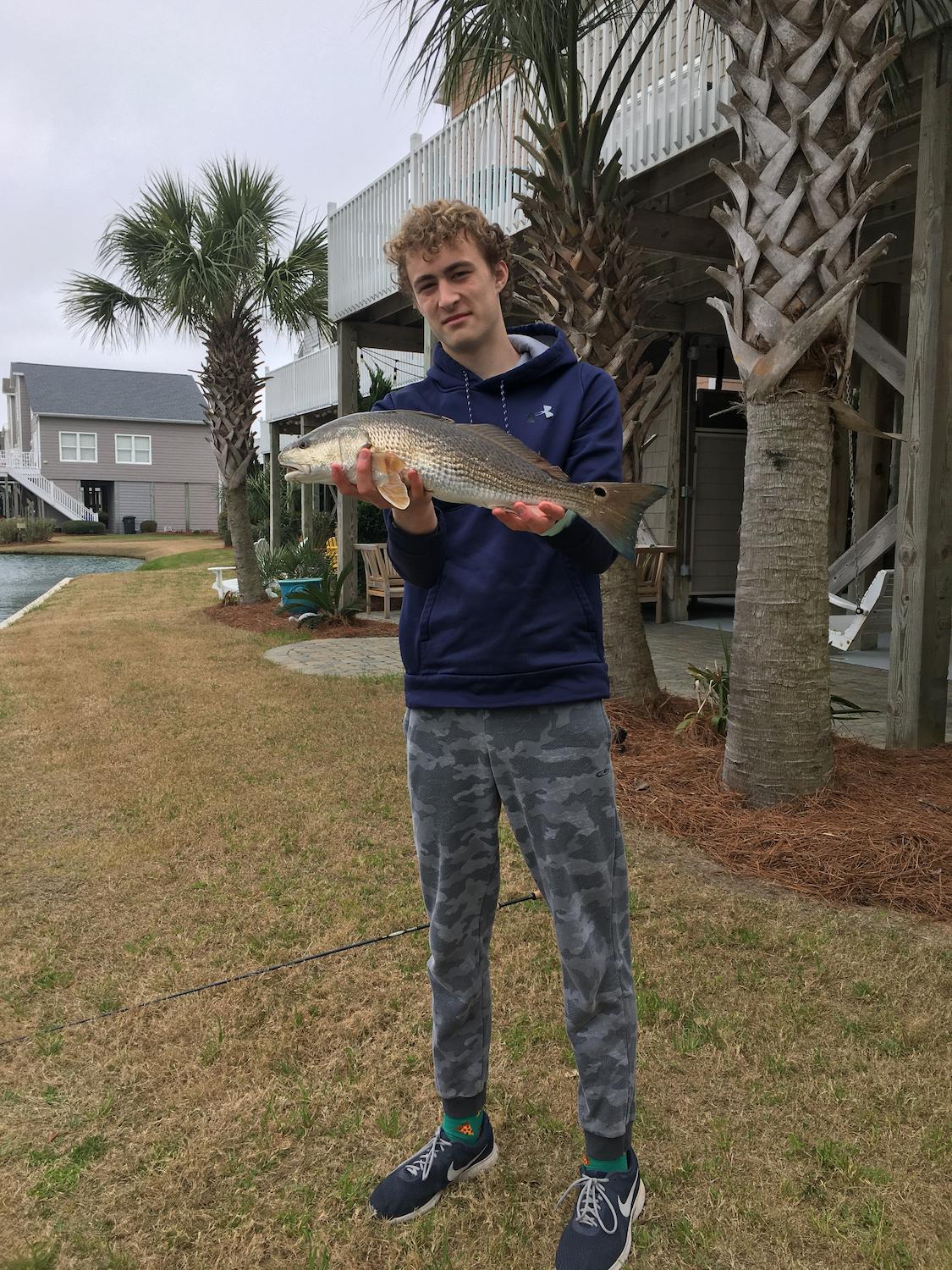 redfish on shrimp